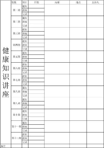 健康课堂，中医养生知识讲座计划表